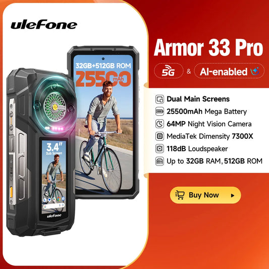 Ulefone Armor 33 Pro 5G Rugged Phone 512GB ROM 25500mAh
