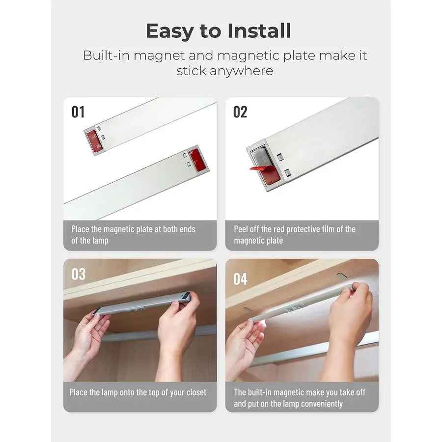 Two Pack LED Motion Sensor Closet Lights With Eye Protection