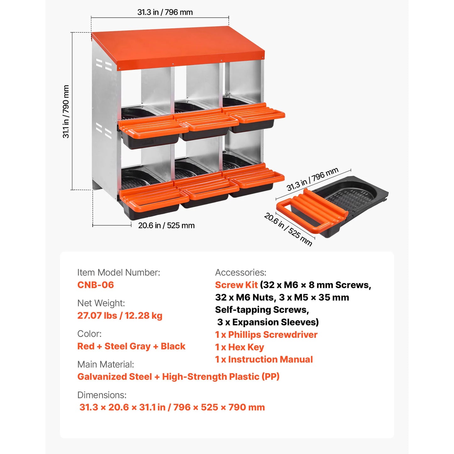SucceBuy Chicken Nesting Boxes With Roll Out Lids Easy Assemble
