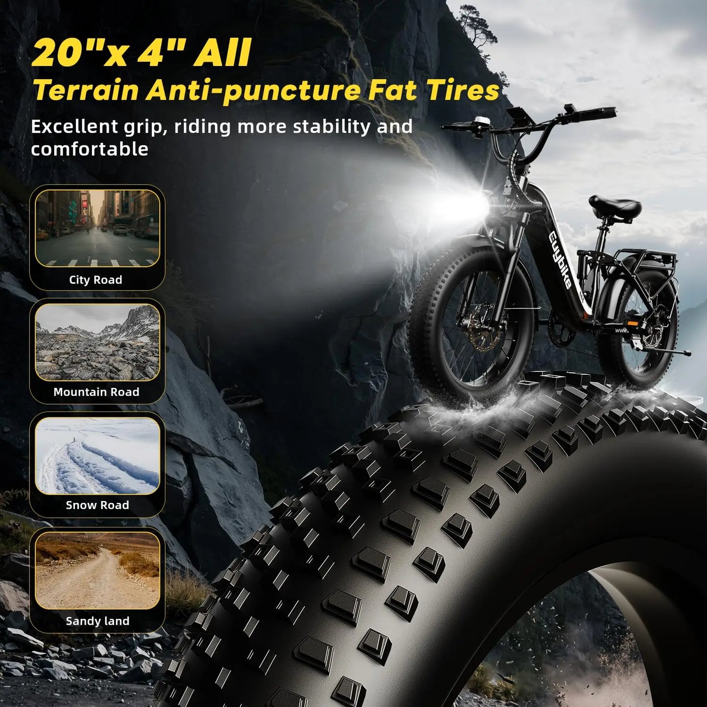 Electric Fat Tire Bike For Adults With 1400W Peak Motor