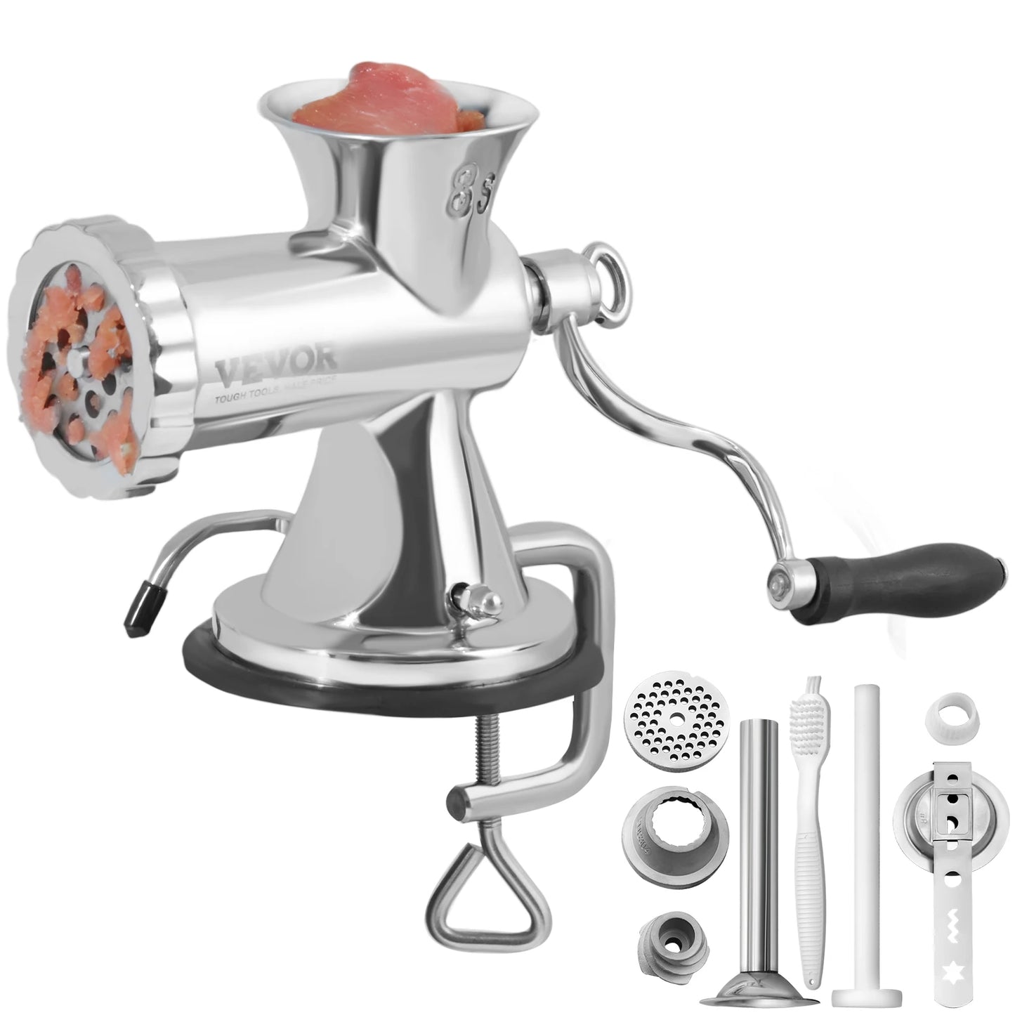 SucceBuy Manual Meat Grinder 304 Stainless Steel With Suction Cup Sausage Maker