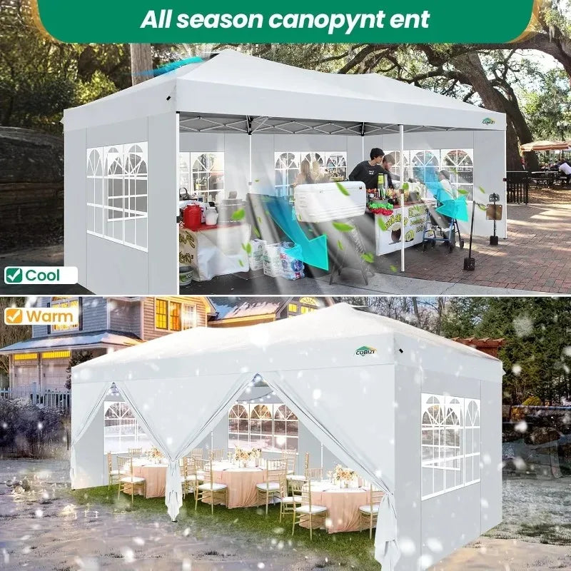 Waterproof Gazebo Tent Pop Up Canopy With Six Sidewalls