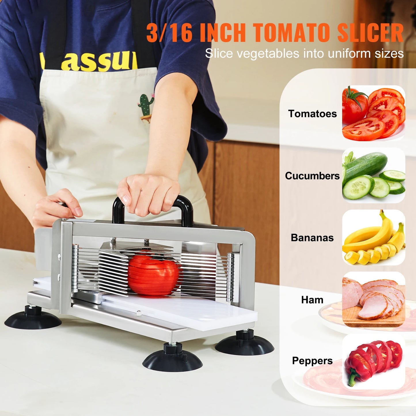 VEVOR 3 Sixteenth Inch Tomato Slicer Heavy Duty Stainless Steel