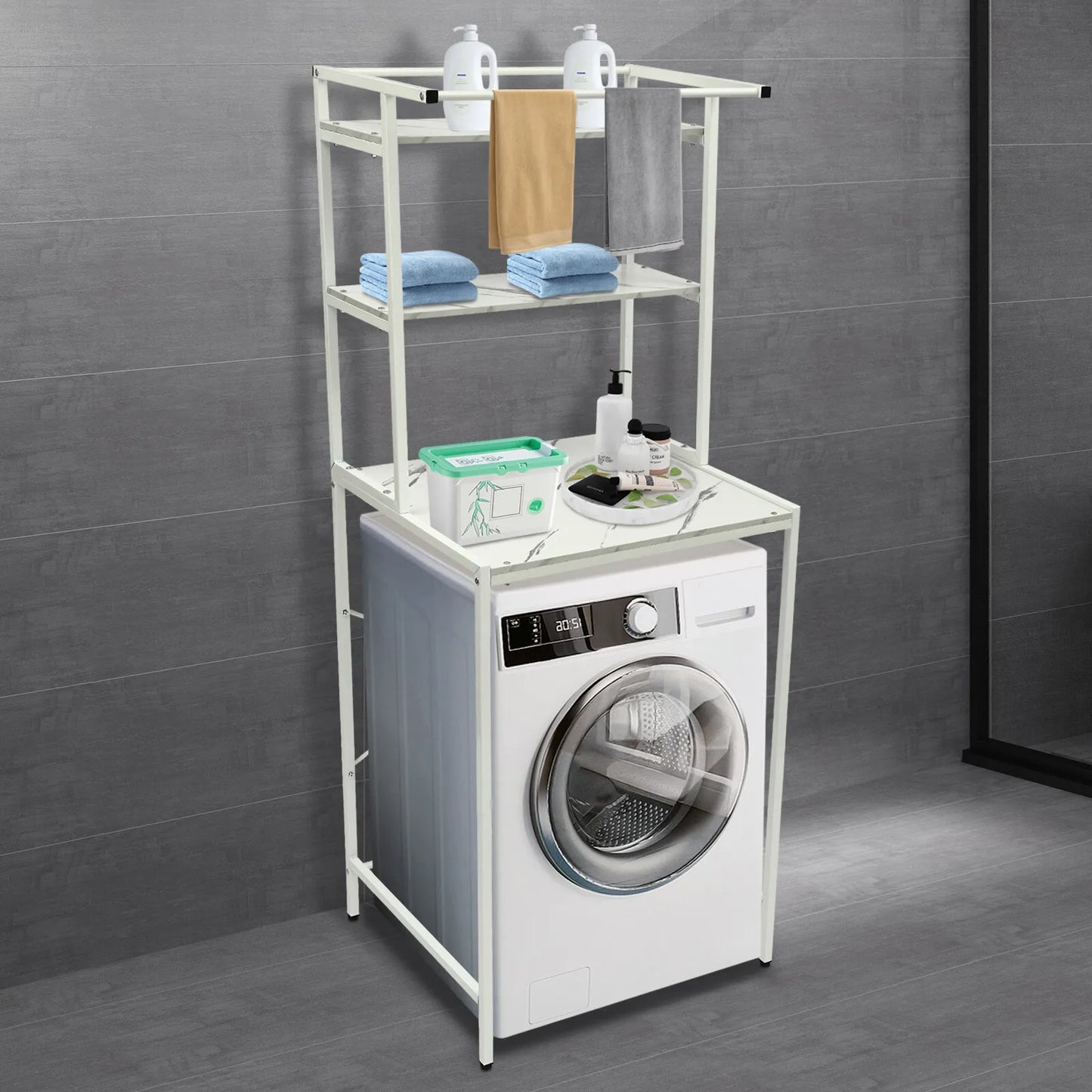 Over Washer And Dryer Storage Shelf 3-Tier Organizer Rack