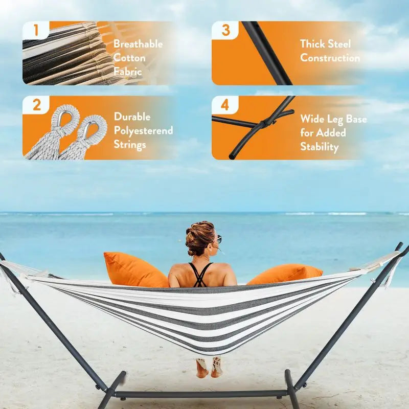 GYROOR Adjustable Hammock Stand 600lb Capacity With Storage Bag