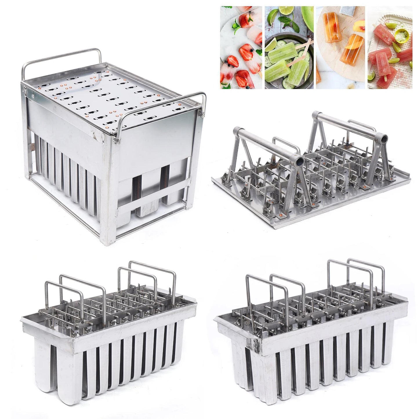 Large Capacity Ice Pop Mold In Food-Grade Stainless Steel Space-Saving