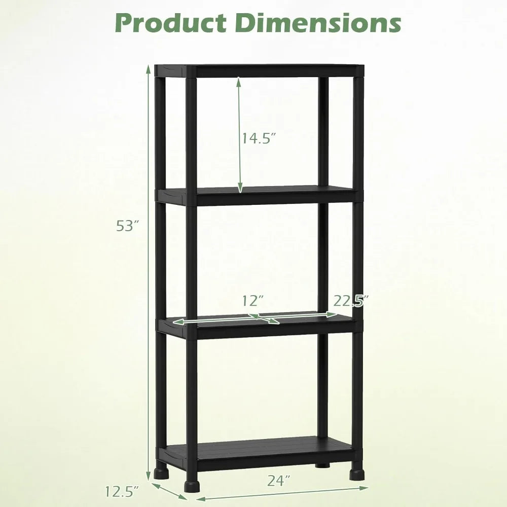 Giantex Heavy-Duty Plastic Storage Shelving Unit Freestanding Organizer