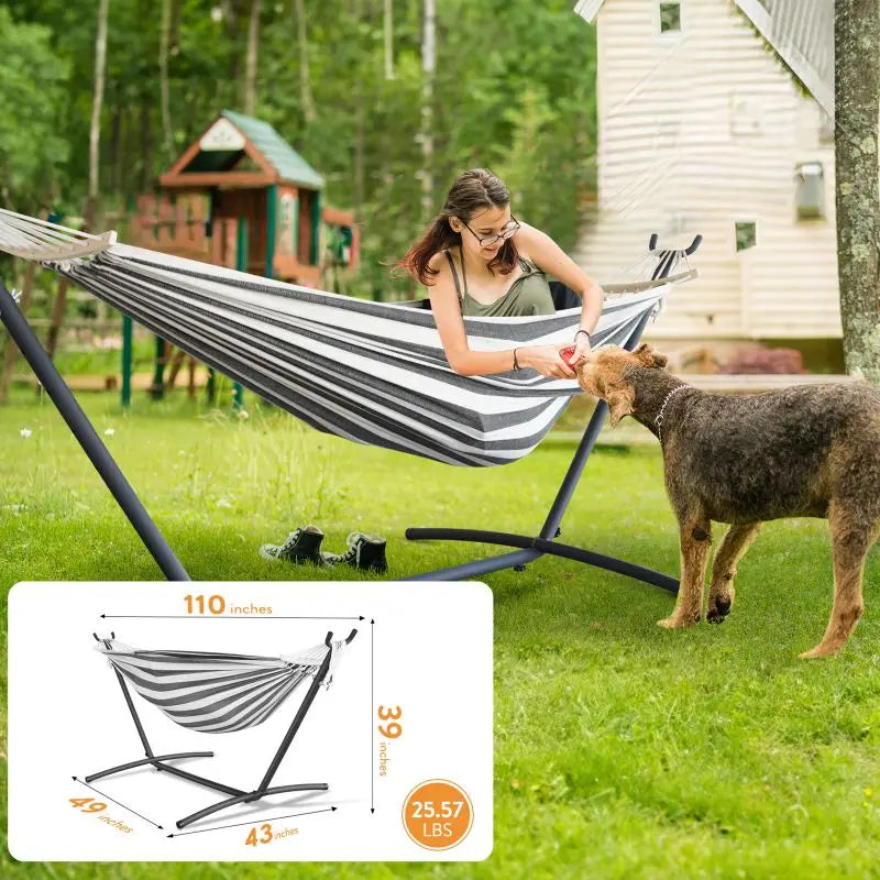 Gyroor Adjustable Stand Hammock 600lb Capacity Outdoor Relaxation