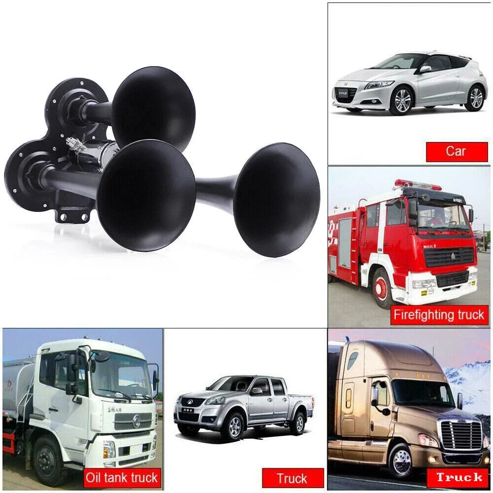 Carbole Train Air Horn 3 Trumpets Kit 600DB 12V 24V