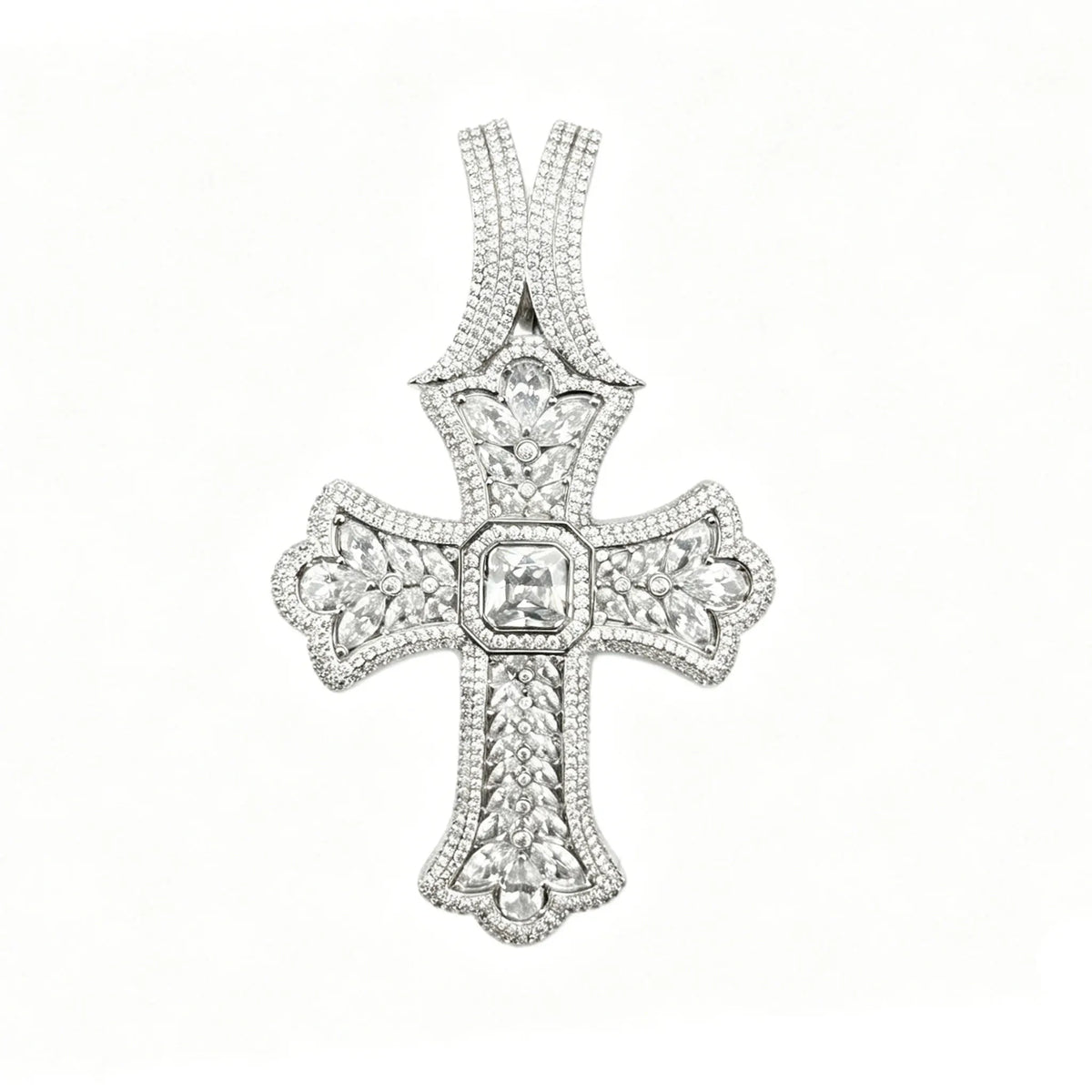 LYEE CYEE Hip Hop Cross Pendant Necklace With Zircon Accents