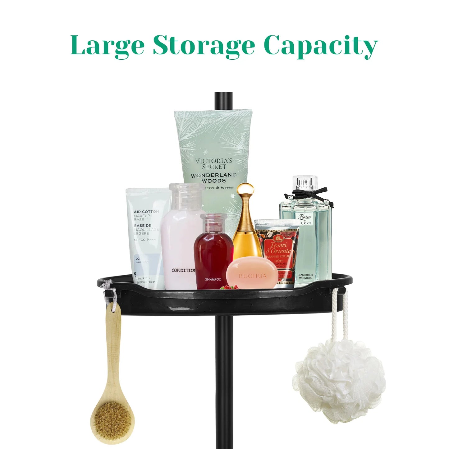 HiMISS Corner Shower Caddy With Tension Pole 4Tier Organizer