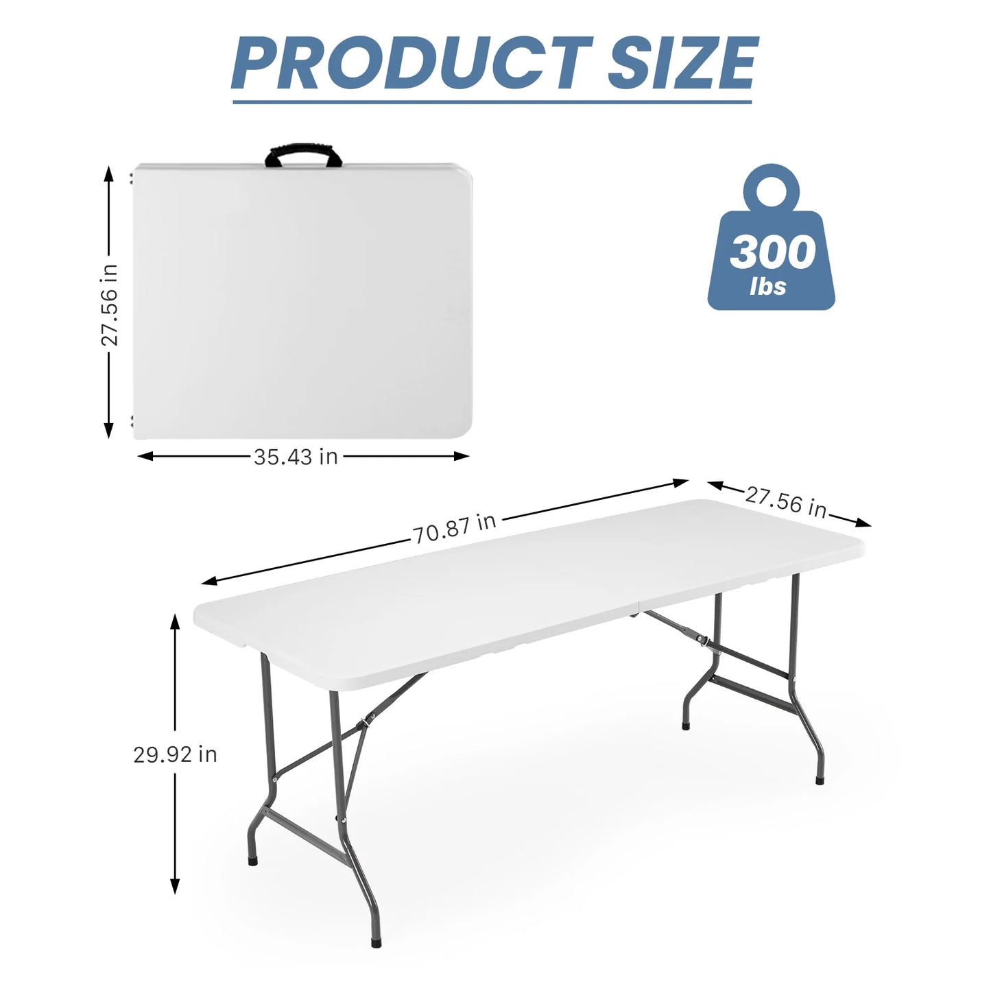 JHK Portable Folding Camping Table With Safety Lock And Handle