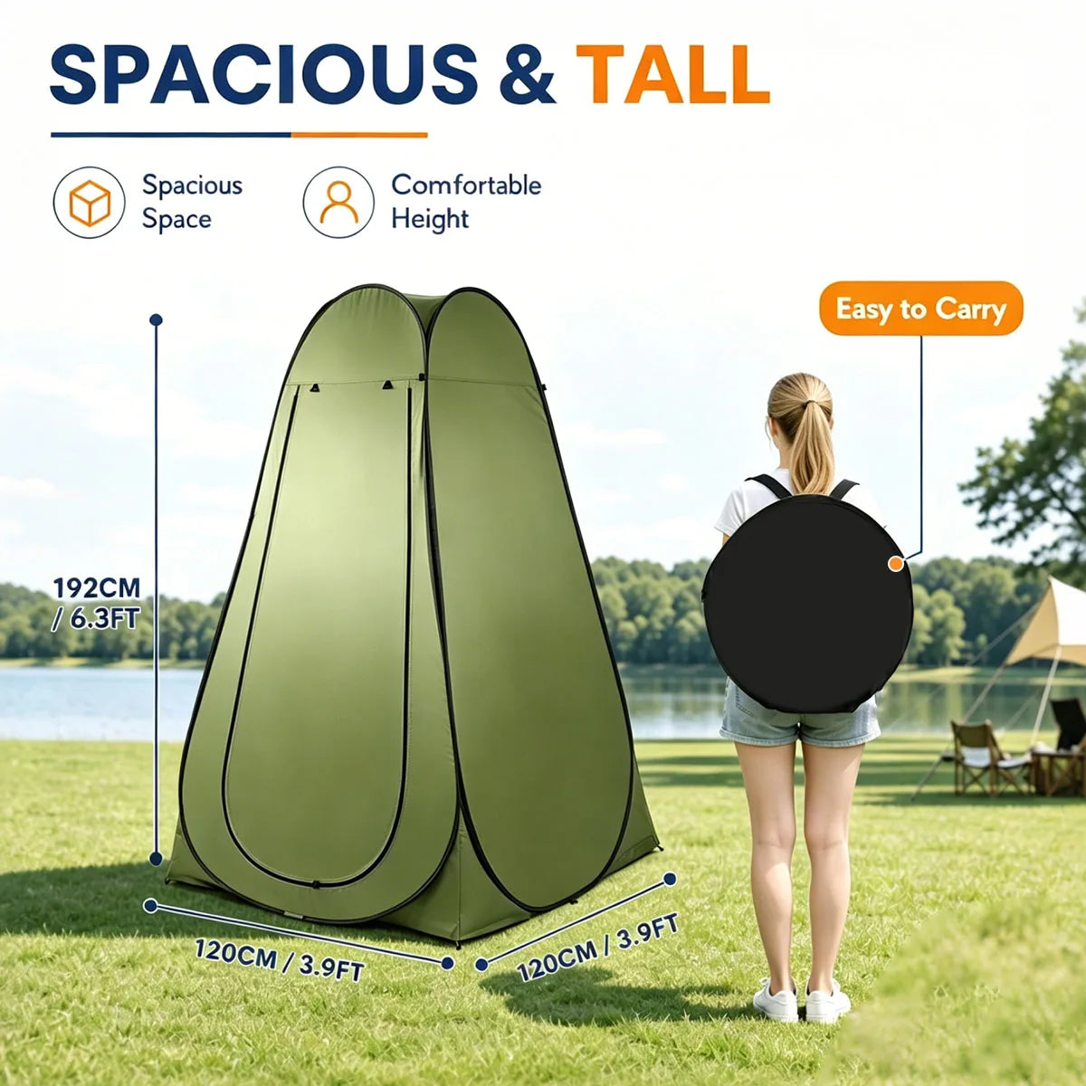 Instant Pop Up Waterproof Privacy Changing Tent For Camping