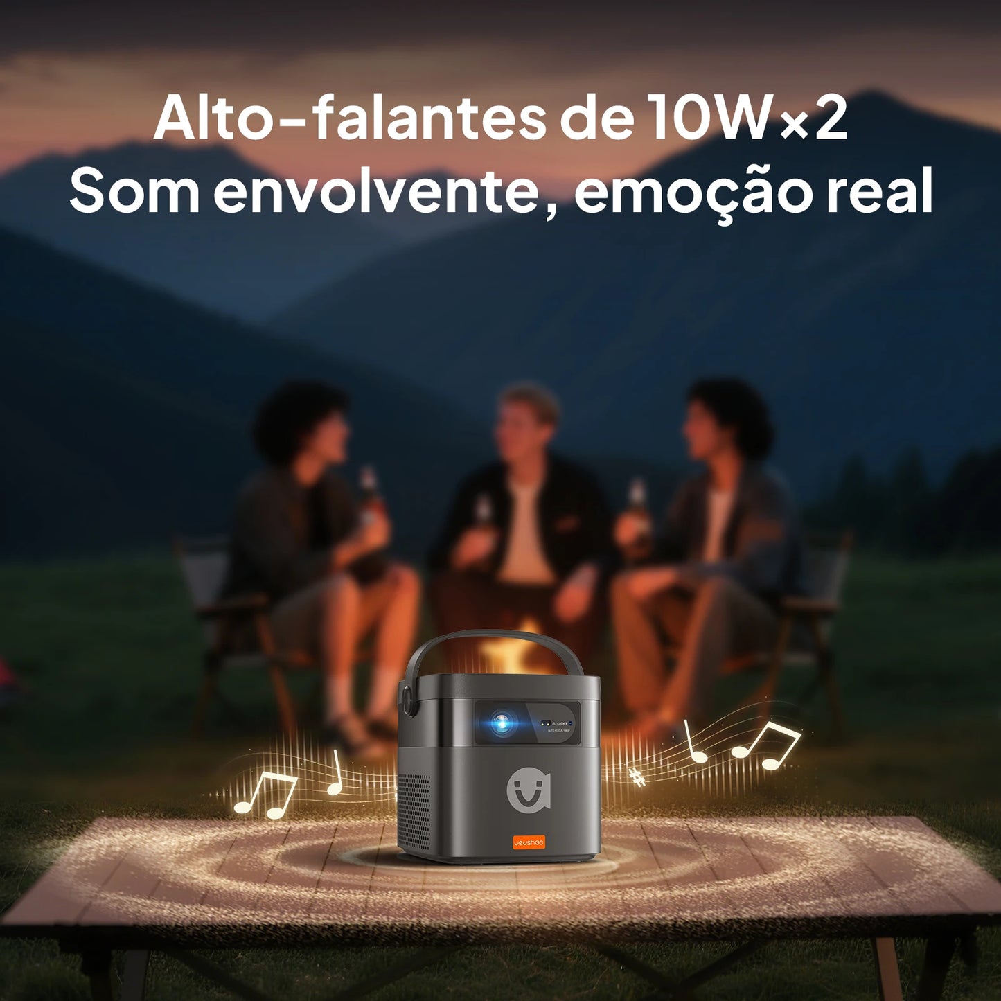 VEVSHAO V50 DLP Projector With AirPlay Miracast Android 9 Battery