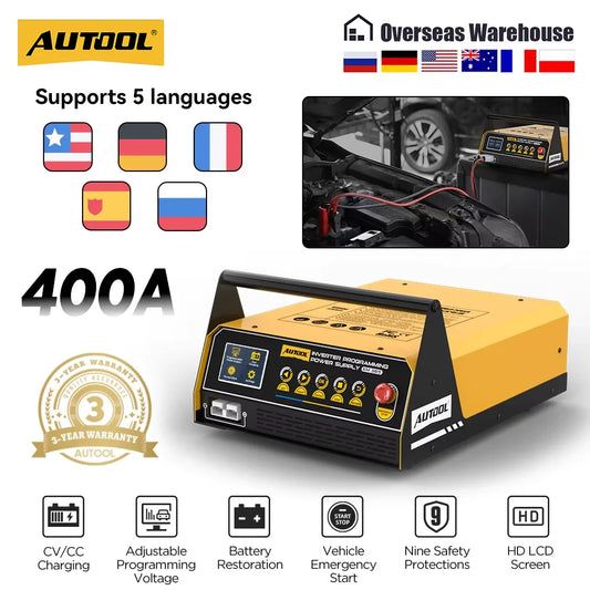 AUTOOL EM365 400A Programming Power Supply And 12V Battery Charger