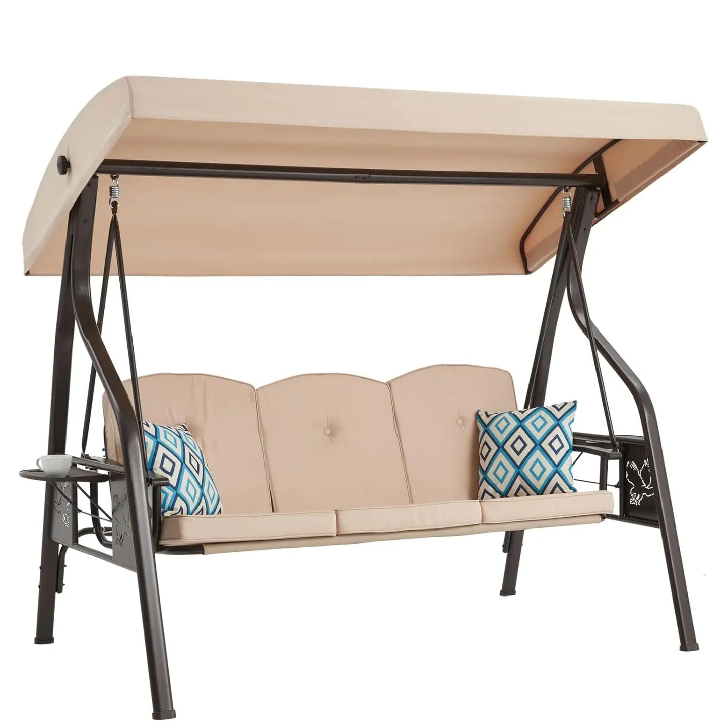 Three Seat Outdoor Patio Swing Bed Chair With Stand