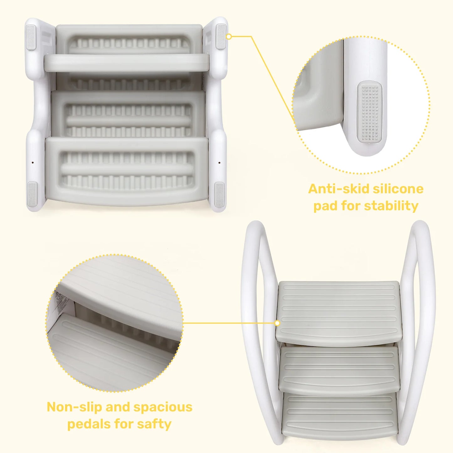 Toddler Step Stool With Handles Dual Tier Plastic Durable