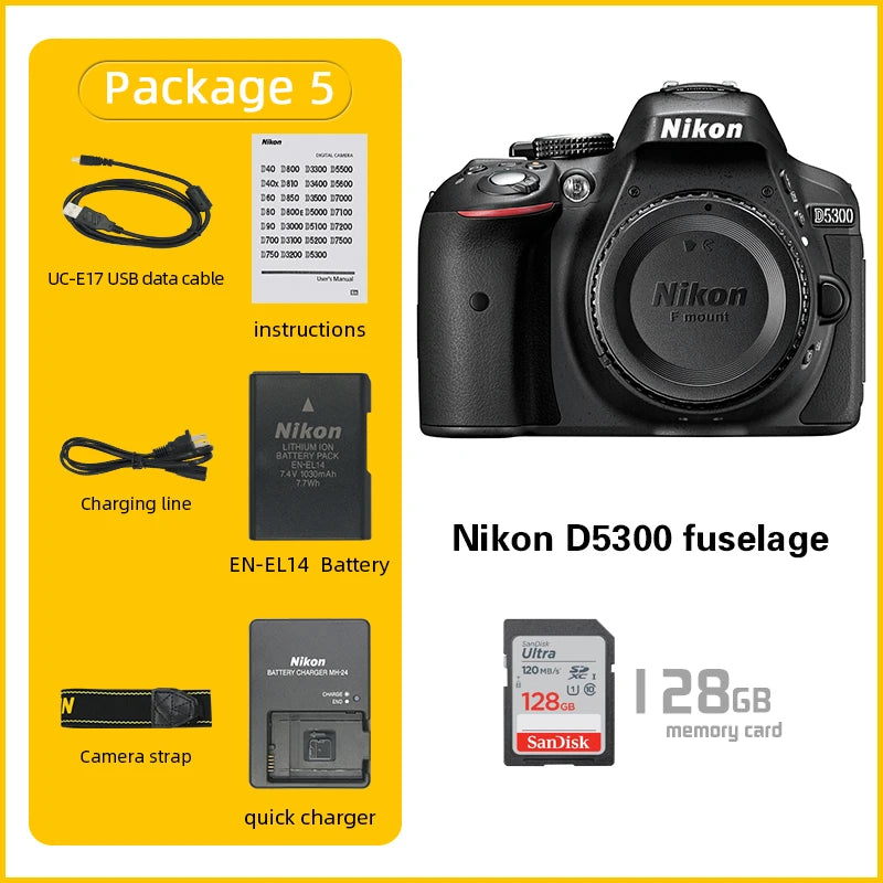 Nikon D5300 DSLR Camera Body Only 24.2MP CMOS Sensor