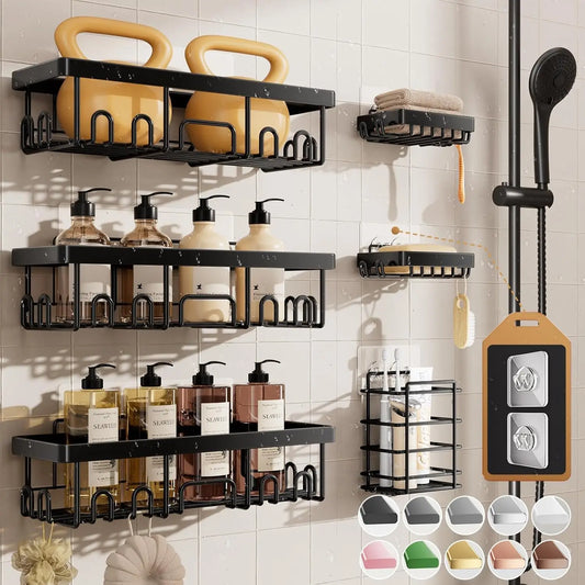 Shower Caddy 6 Pack Rustproof No Drill Adhesive Shelves Rack