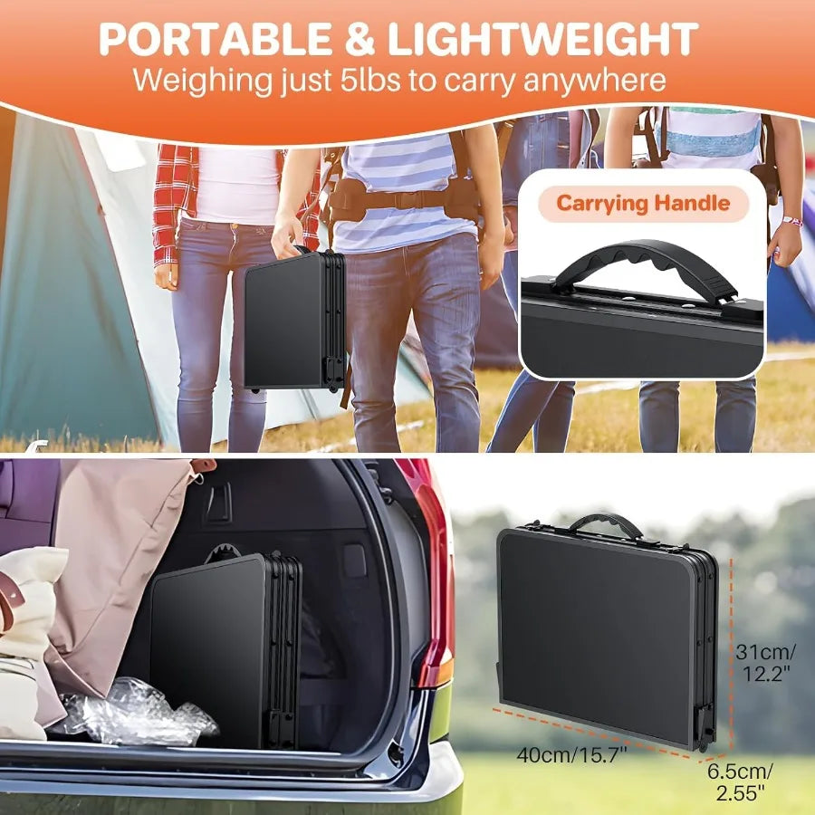 Lightweight Aluminum Folding Camping Table With Adjustable Heights