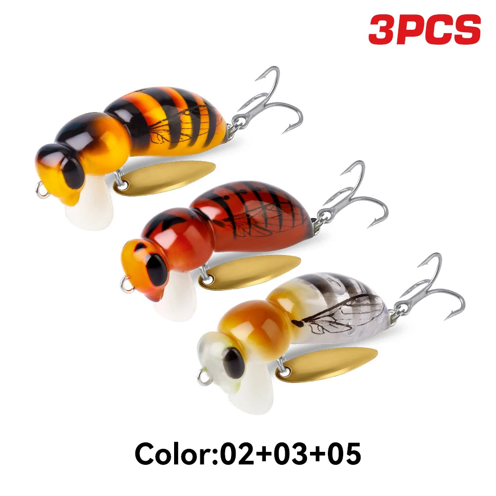 Kingdom Wasp Minnow Floating Fishing Lure With Spinner Hook