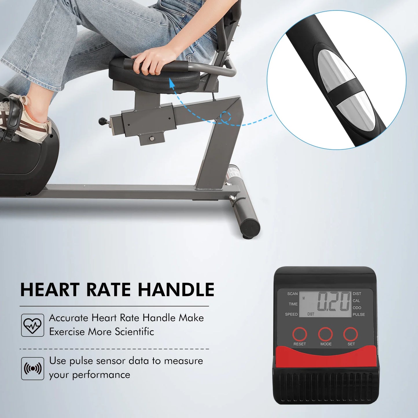 Recumbent Exercise Bike For Home With Quiet Operation And 8 Levels Of Resistance