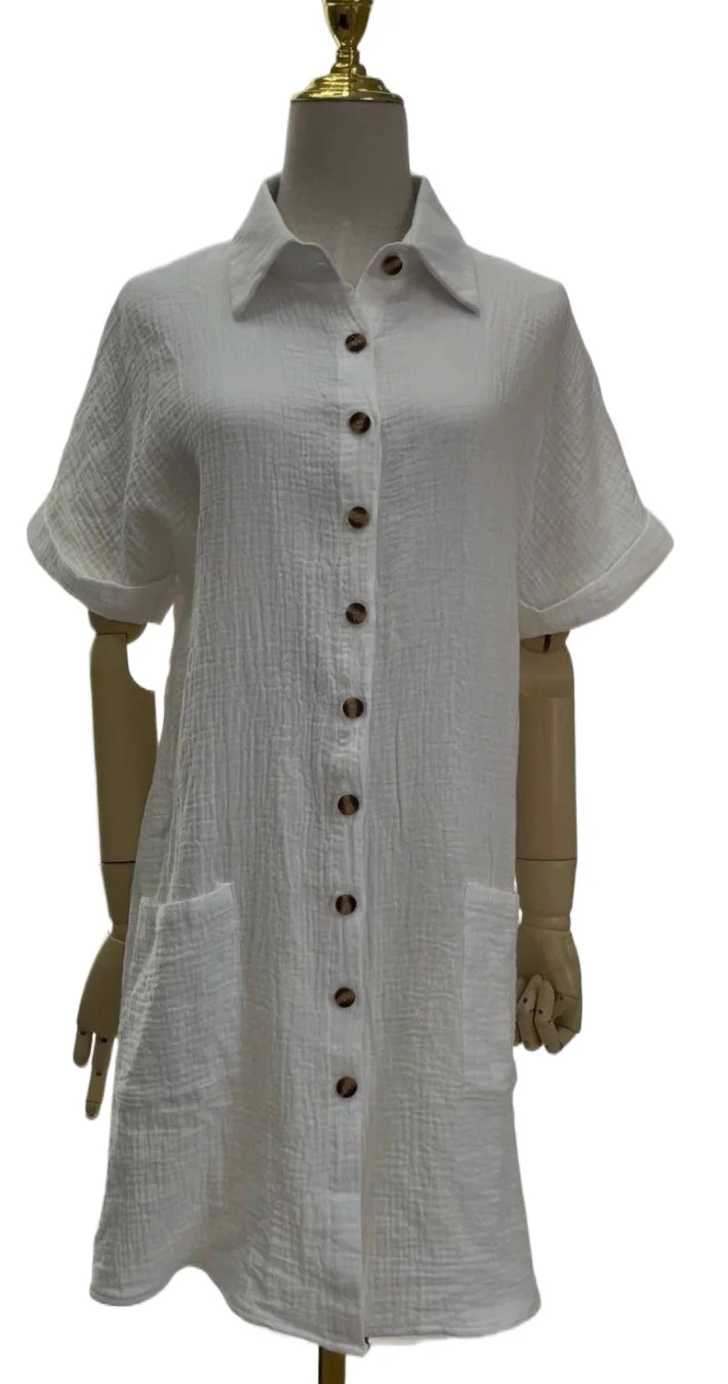 Hallolilla Women Casual Loose Short Sleeve Fashion Stylish Dress