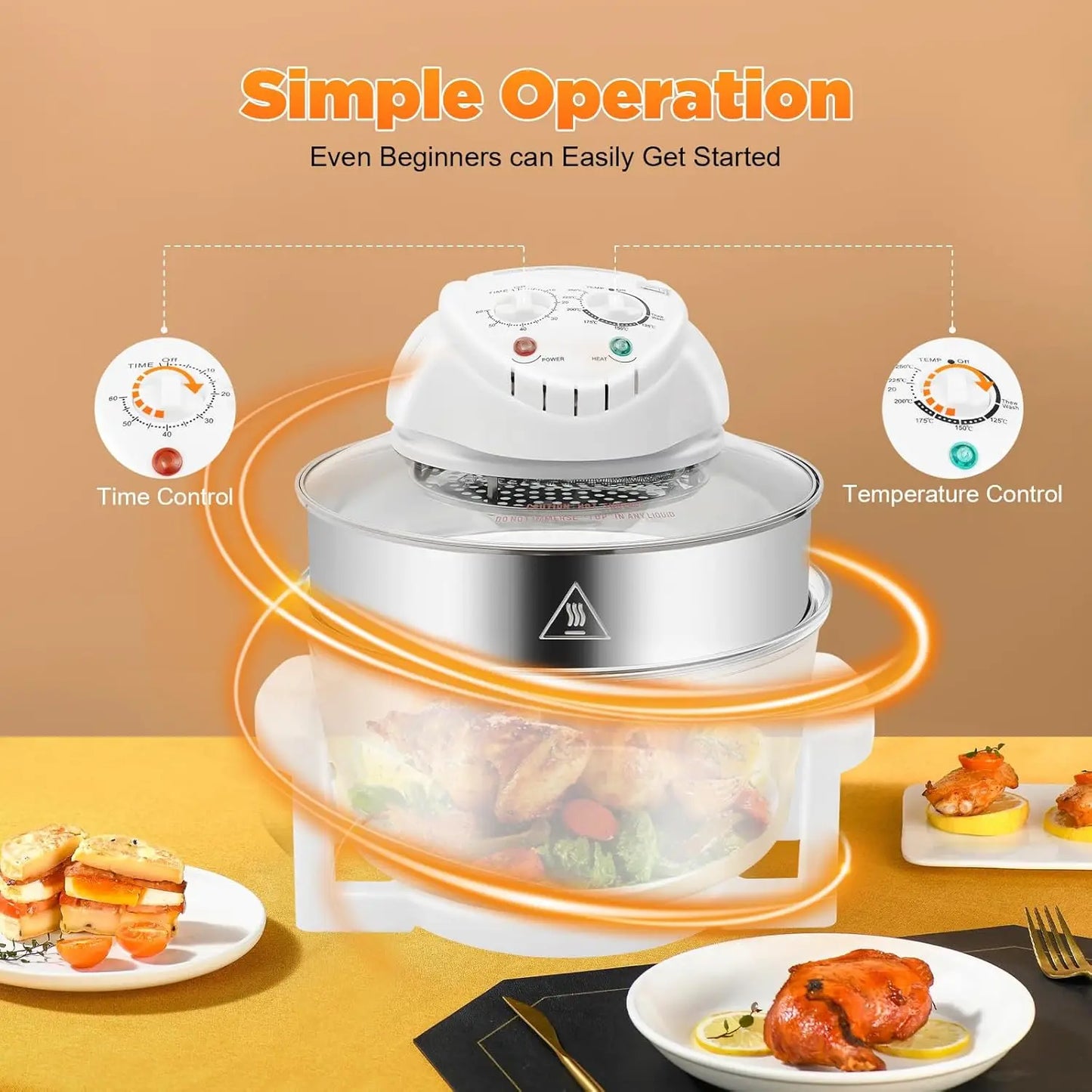 Bymaocar Turbo Air Fryer 1400W Convection Countertop
