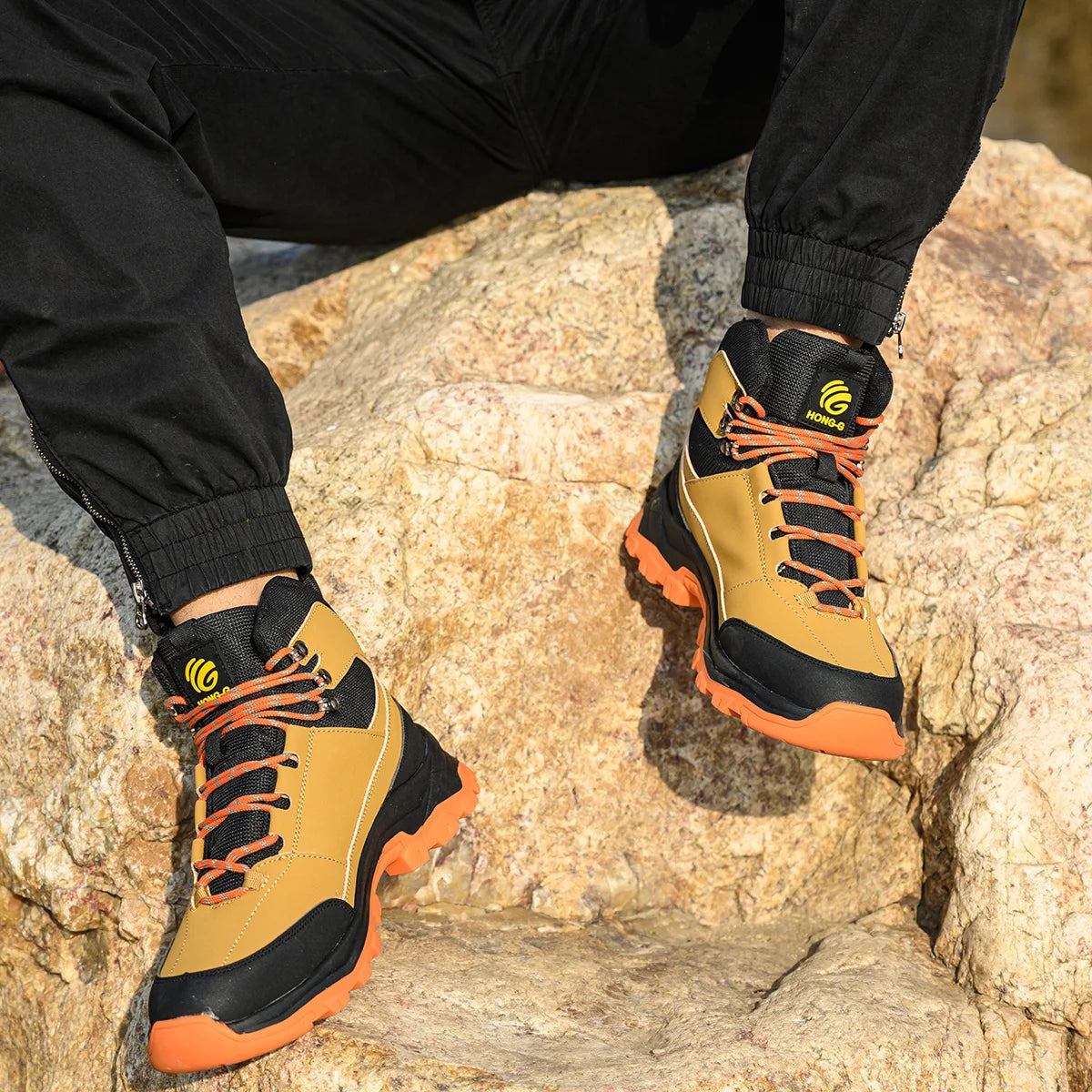 Veigar Men Safety Shoes Breathable Anti Puncture Steel Toe Boots