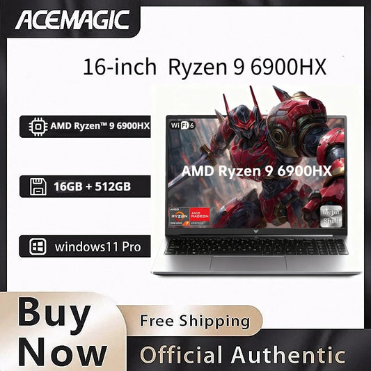 ACEMAGIC Ryzen 9 6900HX Gaming Laptop LPDDR5 16GB RAM