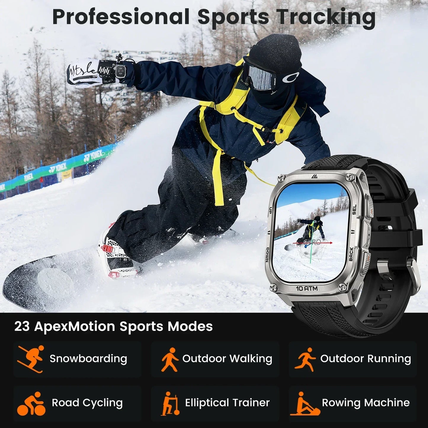 KOSPET Tank M4 Smartwatch Stainless Steel GPS Offline Maps 10ATM