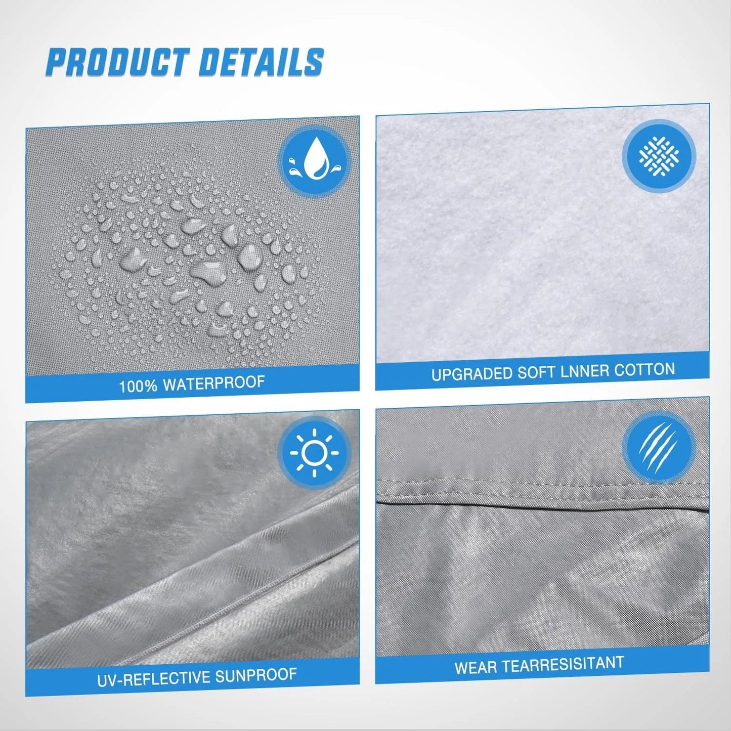 Heavy Duty Waterproof Universal Car Cover With Cotton Lining