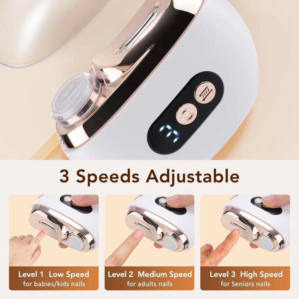 Smart Electric Nail Clippers With Led Light For Seniors