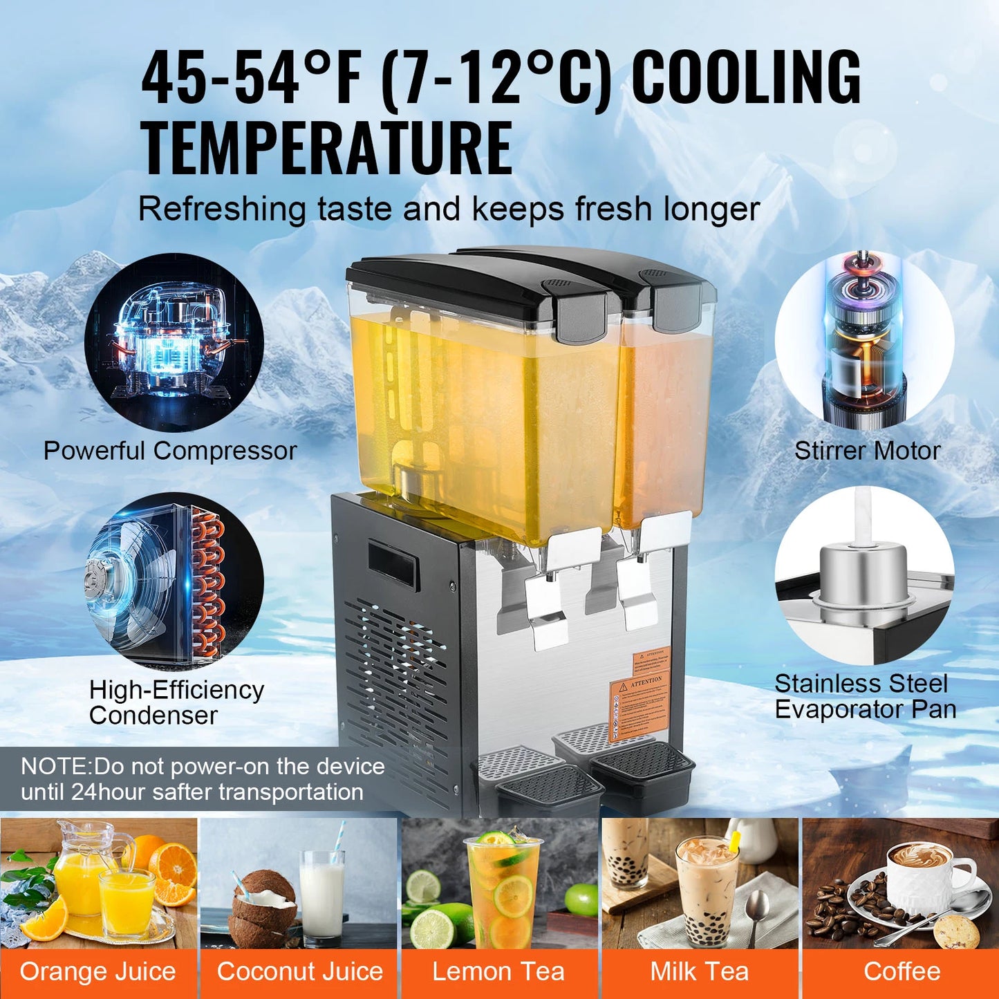 SucceBuy Commercial Beverage Dispenser Stainless Steel
