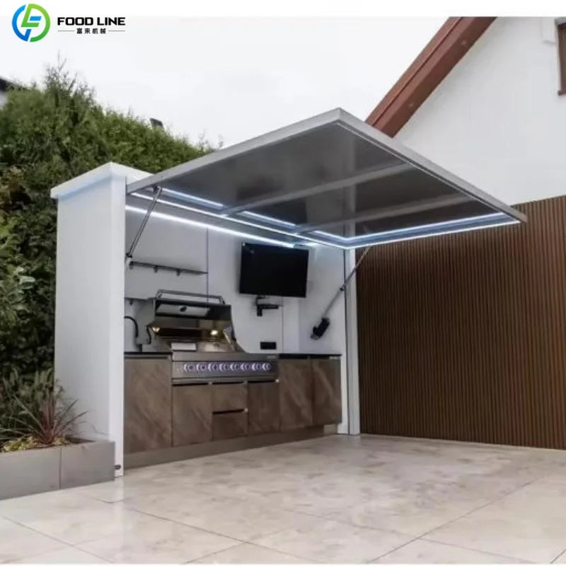 Foodline Stainless Steel Outdoor Kitchen With Sink And Fridge