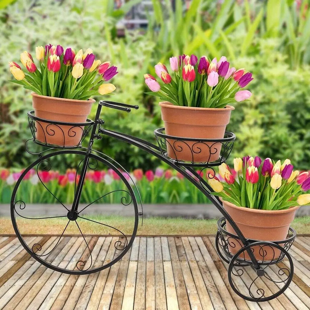 Wisfor 3 Tier Bicycle Plant Stand Metal Flower Pot Holder