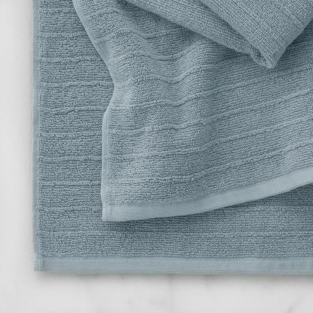 Cotton Textured Stripe Towel Set Bath Towels Hand Towels Washcloths