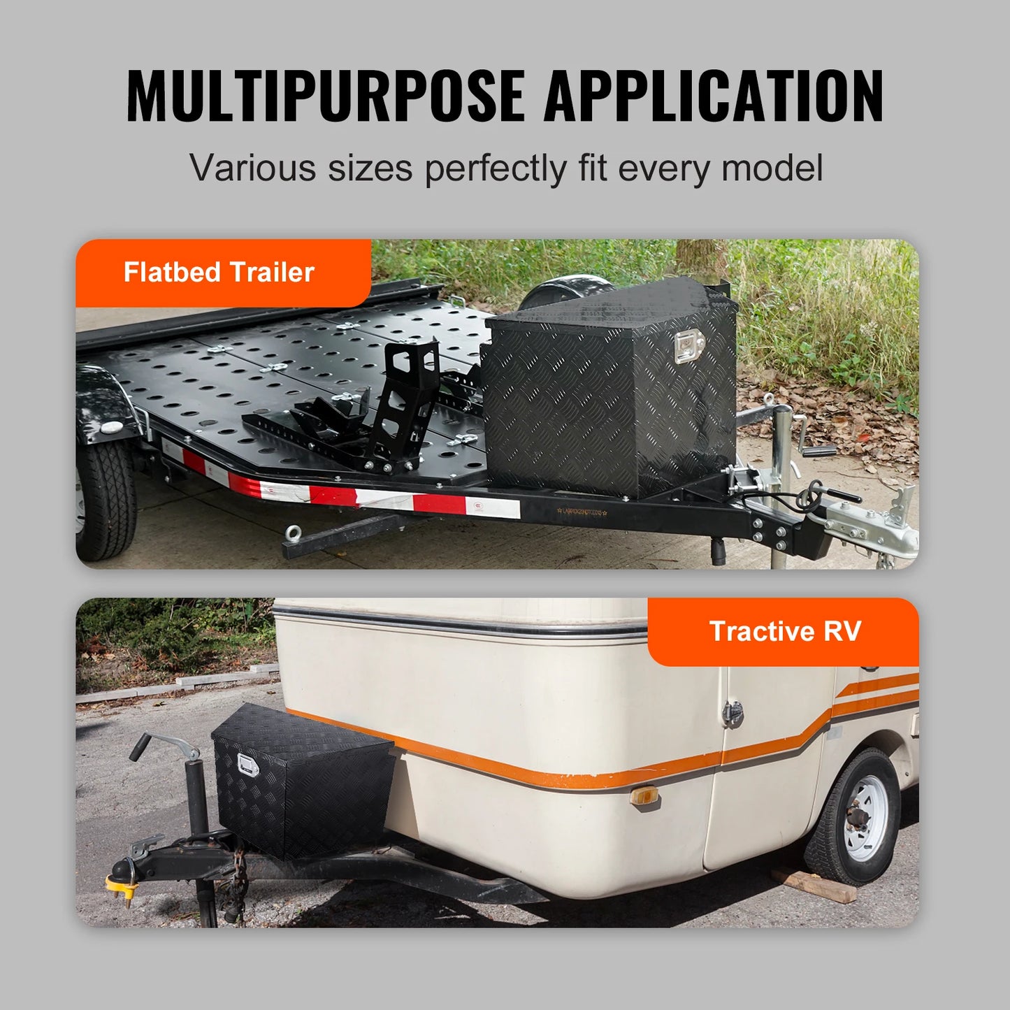 SucceBuy Aluminum Trailer Tongue Box Heavy Duty Tool Chest