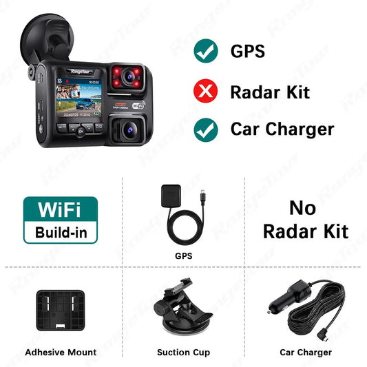 Range Tour 4K Dual Lens Dash Cam With GPS Night Vision D30H