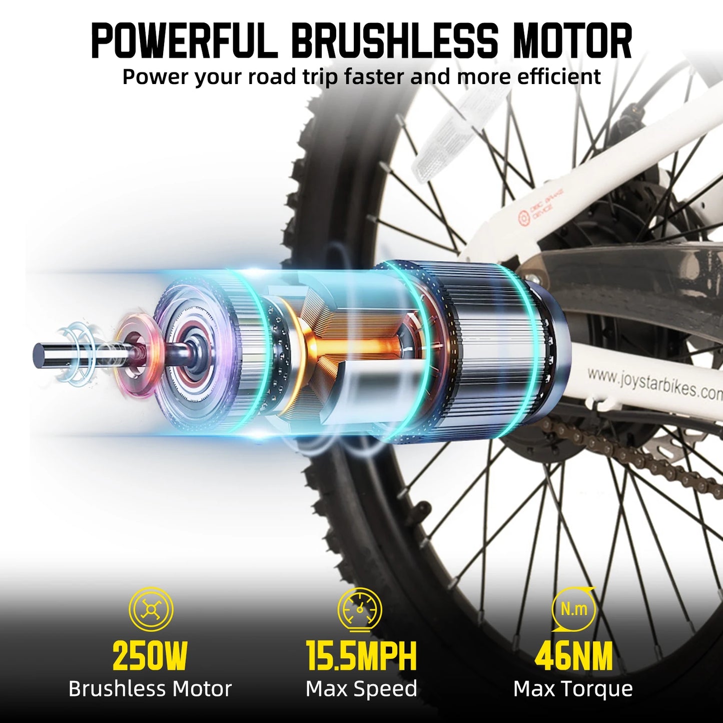 JOYSTAR Electric Bike for Kids Teens 250W Mountain Bicycle
