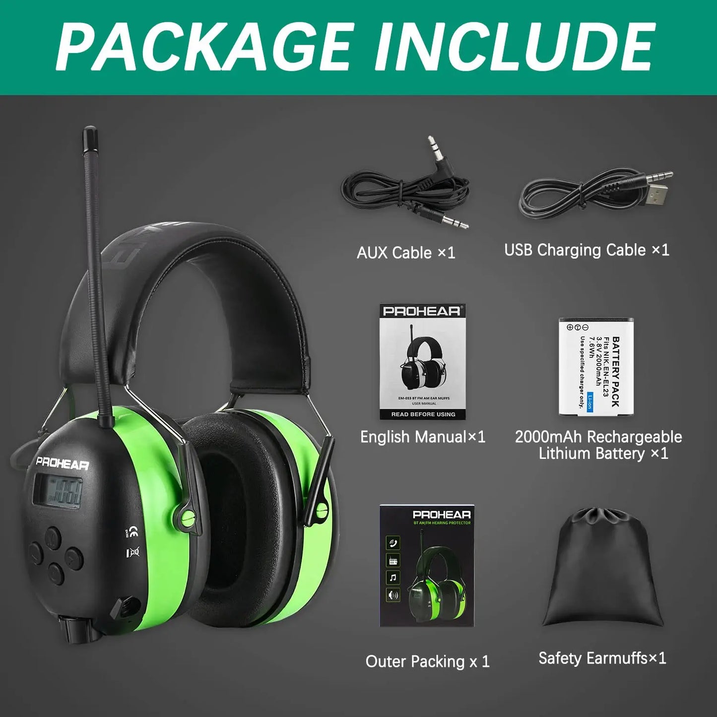 ZOHAN Bluetooth Headphones With Industrial Ear Protection And Noise Reduction