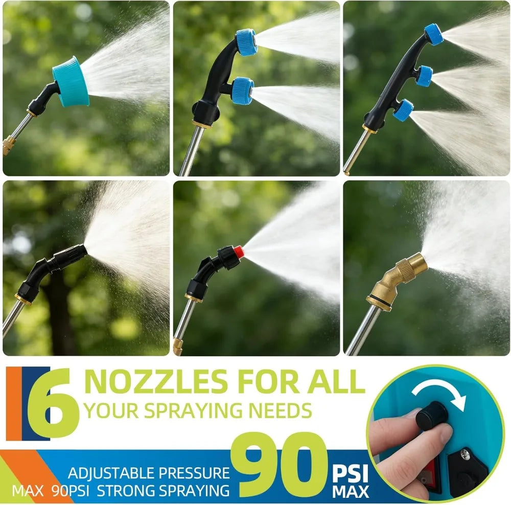 Backpack Sprayer 12V Battery Powered With Six Nozzles And Wands
