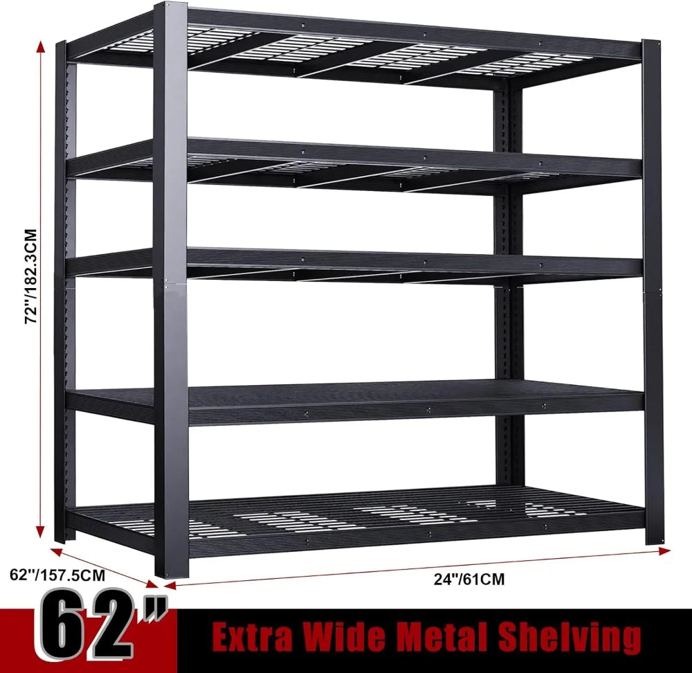 Heavy Duty Metal Shelving Unit 5 Tier Storage Rack With 3050 Lbs Capacity