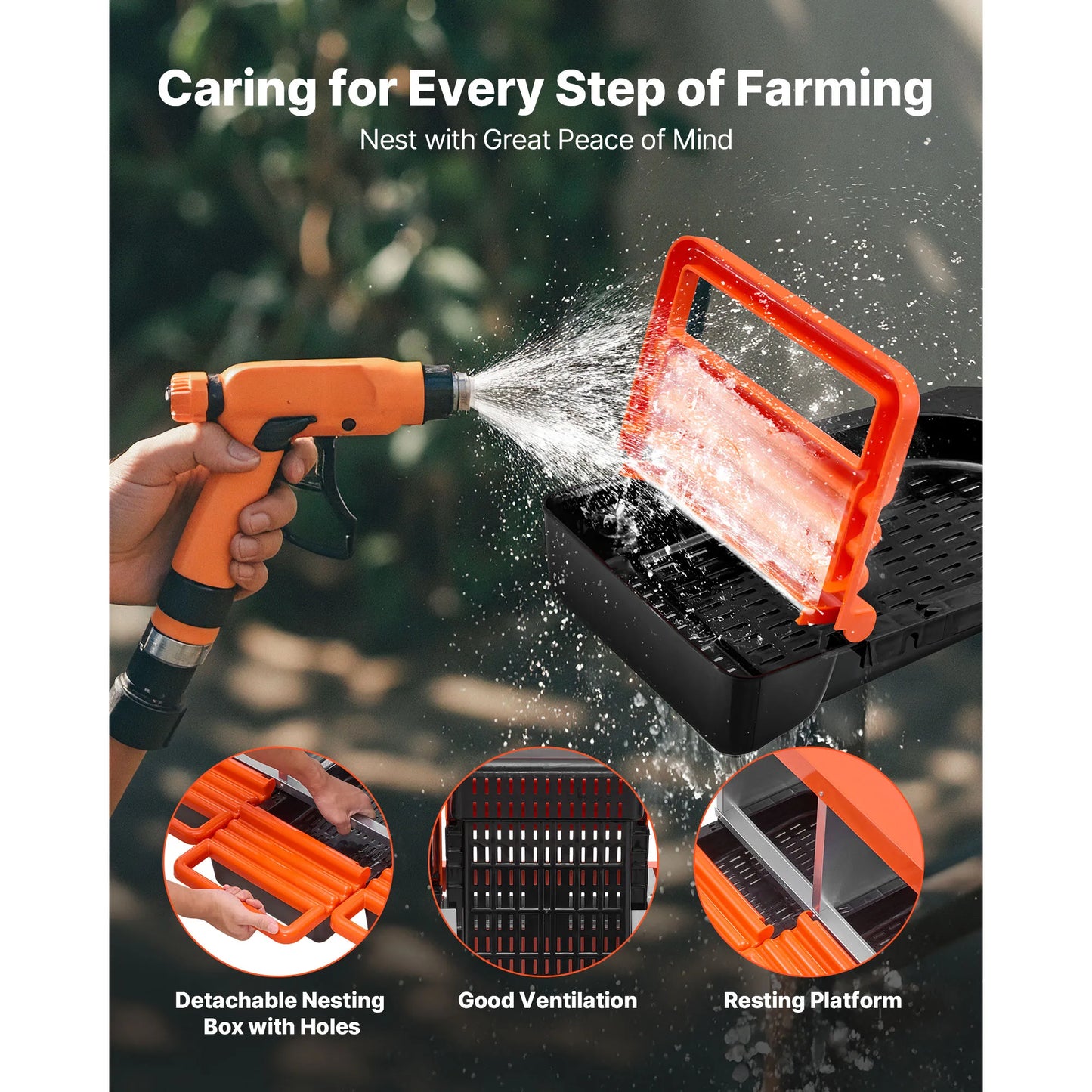 SucceBuy Chicken Nesting Boxes With Roll Out Lids Easy Assemble