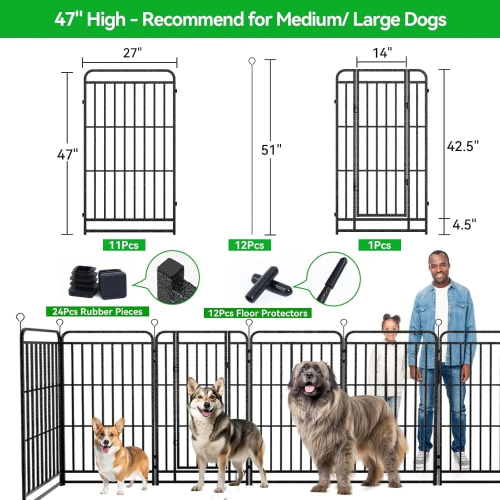 Heavy Duty Dog Playpen 12 Panels With Reinforced Crossbars