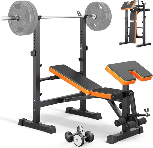 6 in 1 Weightlifting WorkoutBench Set With Leg Press Rack