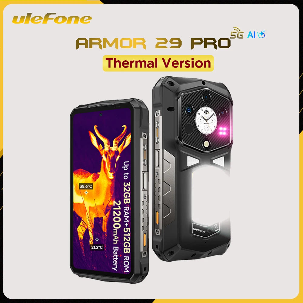 Ulefone Armor 29 Pro Thermal Rugged Smartphone Android 15 5G