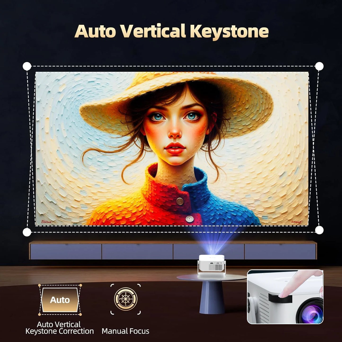 Xnano Android Digital Projector With Holder HDMI Smart Home Cinema