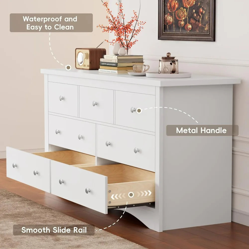 Dresser With TV Stand And Storage Drawers For Bedroom