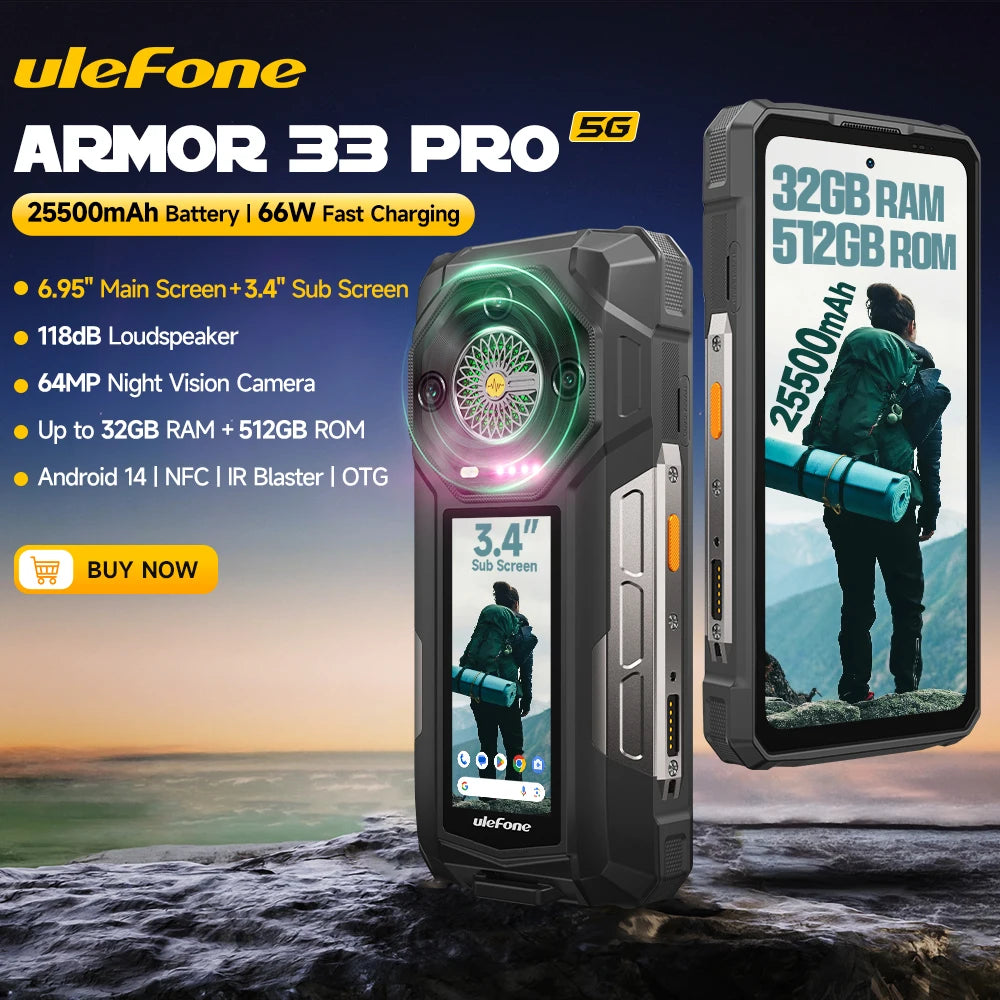 Ulefone Armor 33 Pro 5G Rugged Phone With 25500mAh Battery